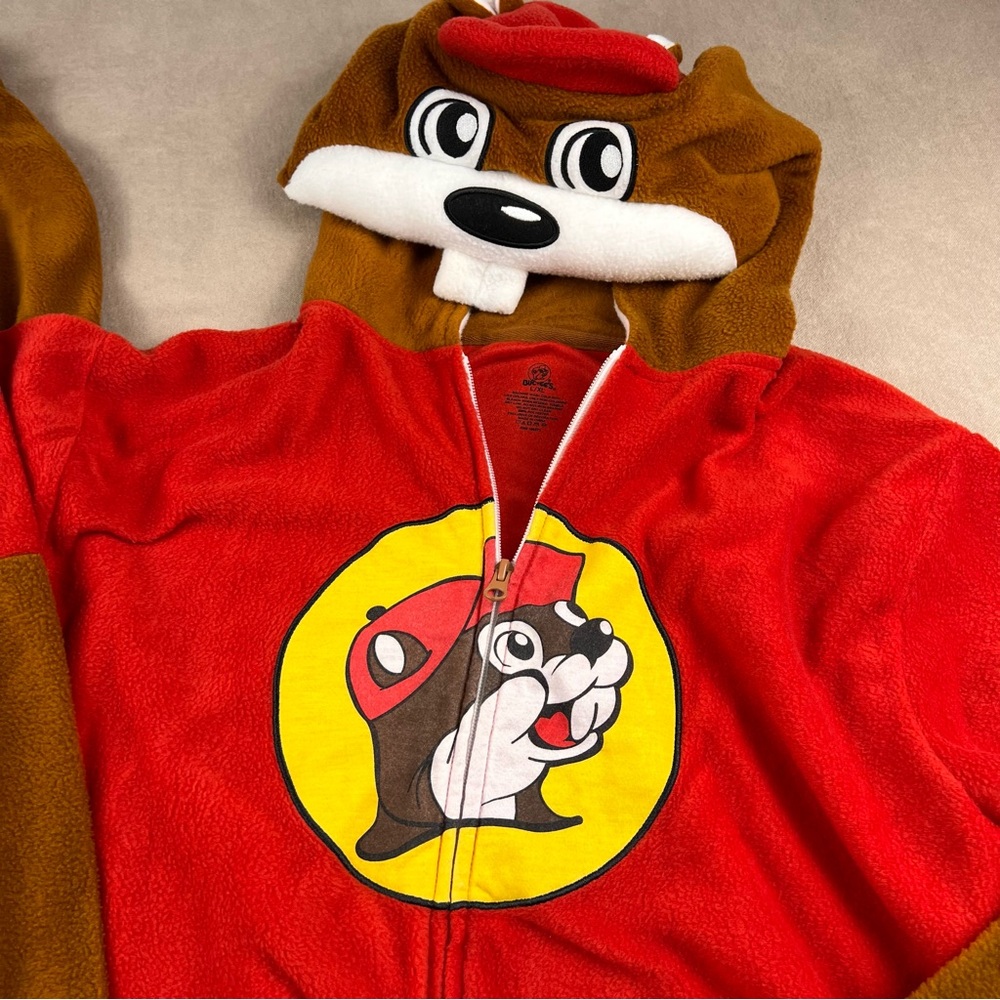 Buc-ee's Women's Brown and Red Mascot Onesie Hoodie - Picture 3 of 4